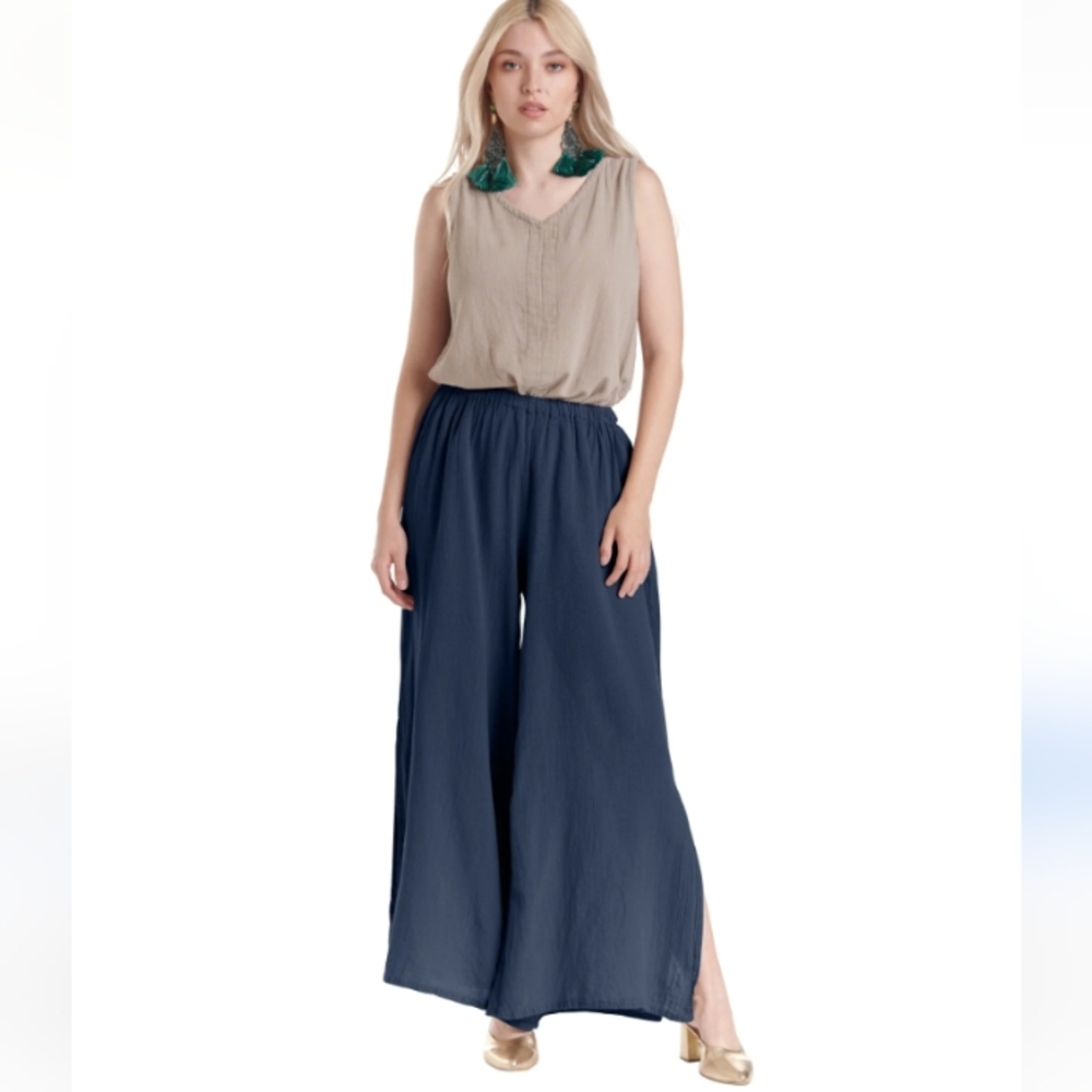 Oh My Gauze Neptune Blue Kate Cotton Pants 1